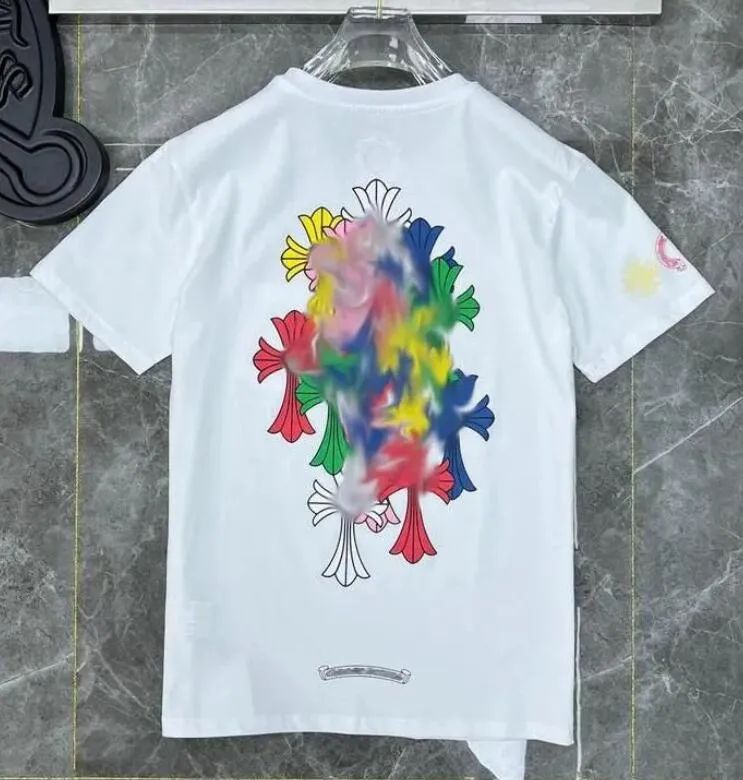 New Chrome Shirt Mens T Shirts Designer Fashion Brand Shirt High Quality Brand Short Sleeves Tops T Shirts Casual Horseshoe Sanskrit Cross size a2