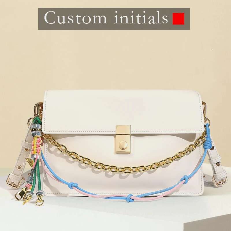 Custom Initials Box Bags For Women Designer Handbag And Purse 2025 New In PU Lock Chain Fashion Message Underarm Shoulder