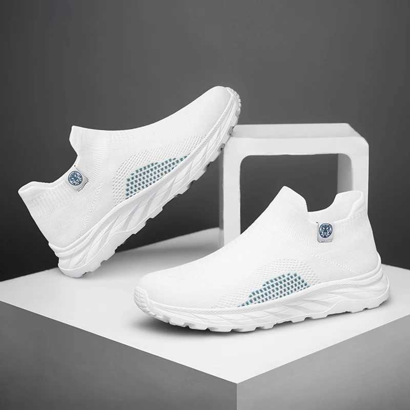 CLOHOO Mens Running Shoes Thin Mesh Breathable Slip-On Sports Sneakers Casual One-Step Socks Design for Comfort Z250227