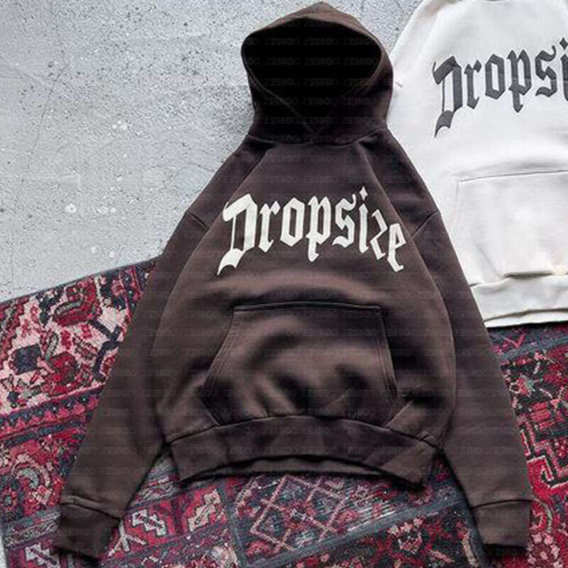 Personalized trend, fashionable hoodie, letter print, casual creativity, daily hooded pullover, pocket, autumn and winter