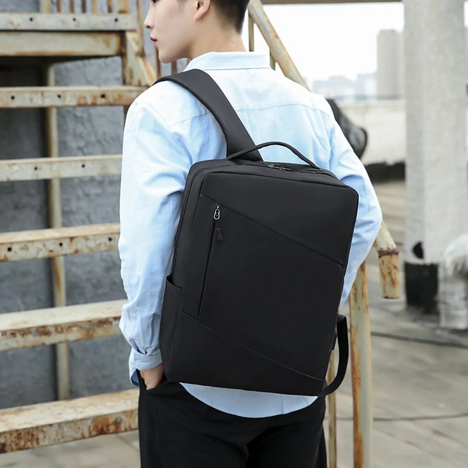Ship from US Unisex Backpack 3 Piece Set Travel Computer Business Bag Casual Color Matching Shoulder Lockable School Bags Laptop 250227FBB