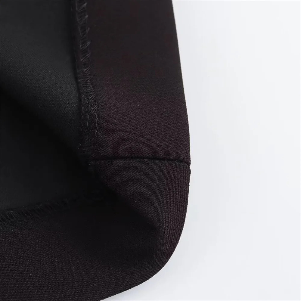 ZAR4 summer European and American style buckle decoration open hanging collar dress 250226