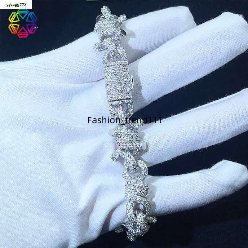 Dia hot selg 15mm Cuban chain sier moissanite hip-hop mens trendy bracelet