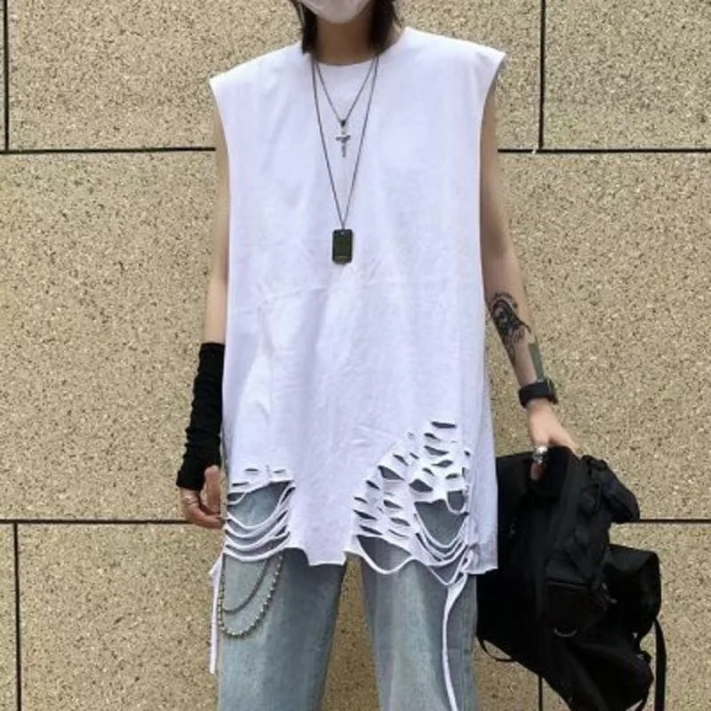 Spring Street Fashion Loose Ripped Long-sleeved Top Men Y2k Japanese and Korean Fashion Casual Classic Oversized T-shirt Women 250226