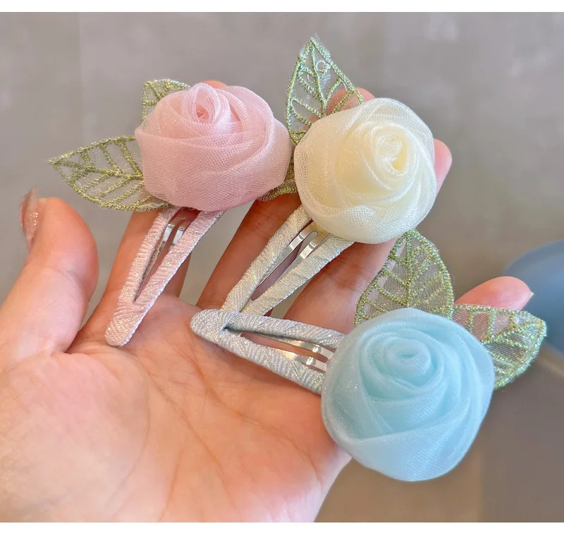 30pcs rose Flower Hair Ties scrunchie rubber band female tying hair rope scrunchies kids girls hair accessories 250227