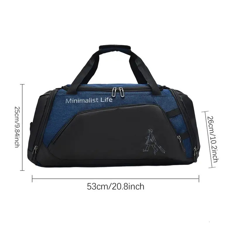 Ship from US Large Nylon Tote Bag Waterproof And AntiScratch Gym Duffle Sports With Seperate AntiOdor Shoe 250227FBB