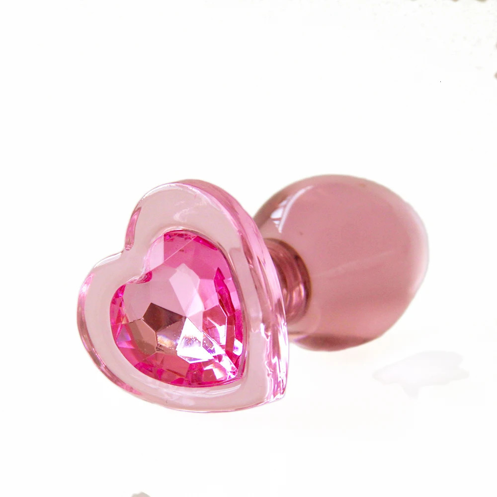 Heart Jewelled Beginner Anal Teaser Glass Comfort Plug Diamond Butt plugs Sex Toy Explore Ass Play Women Man Stimulate Orgasmic 250227