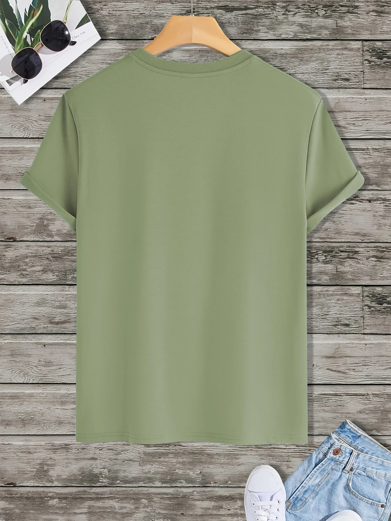 Mens 100% pure cotton summer loose size astronaut planet pattern print casual comfortable round neck short sleeved T-shirt top 250227