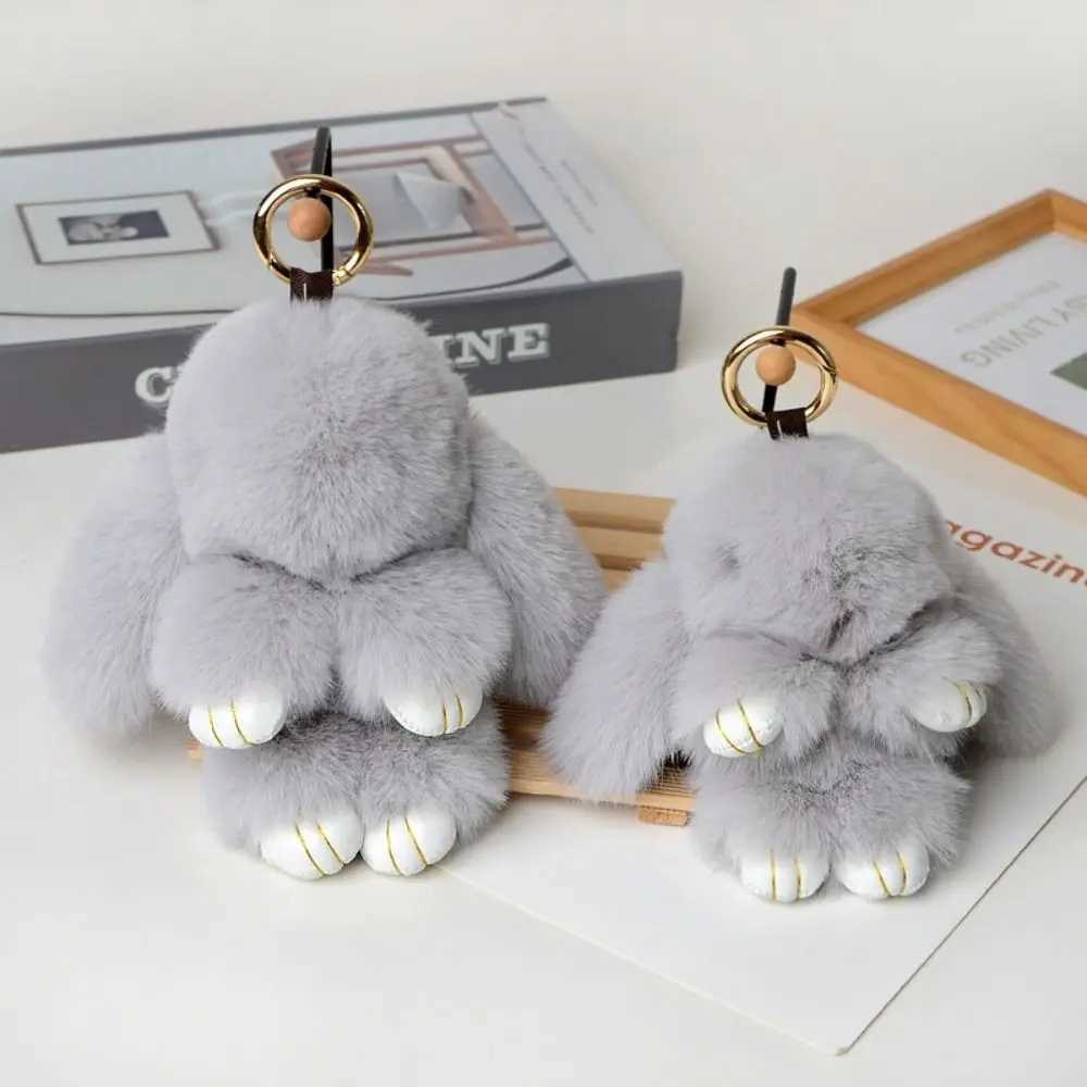 15cm fluffy soft cute artificial rabbit fur girl bag keychain Pom gift Free shipping