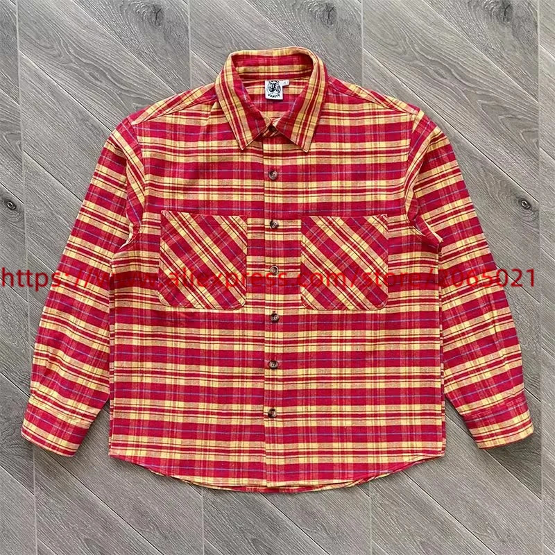 Grid Shirt Men Women Quality Vintage Flannel Casual Shirts 250226