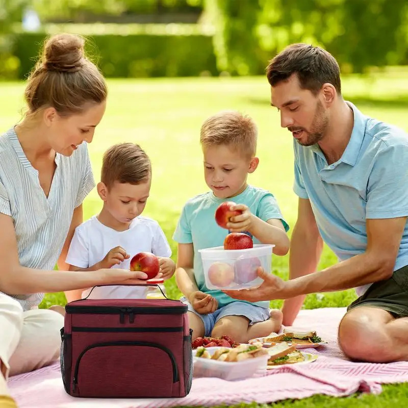 Ship from US Large capacity insulated lunch bag with adjustable shoulder straps 250227FBB