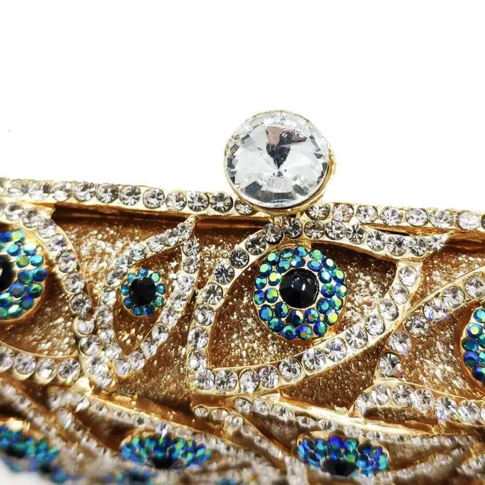 Boutique De FGG (in stock) Evil Eye Women Clutch Purse Rhie Evening Purses and Handbags Bridal Wedding Party Crystal Bags