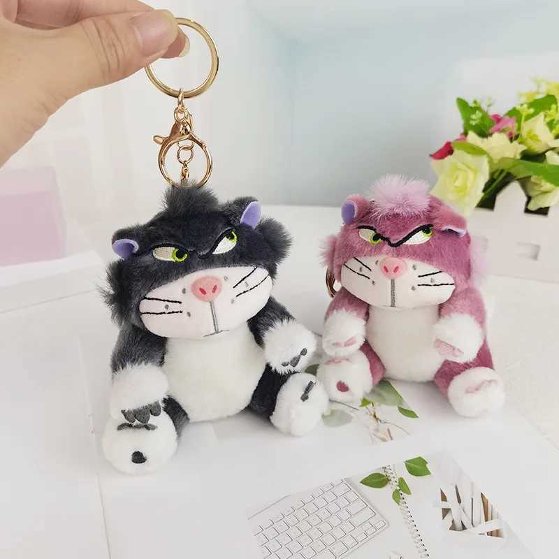 12cm Lucifer Plush Keychain Doll Kaii Lucifer Bag Pendant Plush Stuffed Toy Cat Backpack Key Ring Kids Birthday Gift Z250227