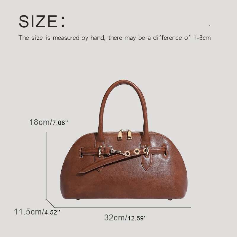 England Style Shell Bag For Women Designer Handbag Purse 2024 New In PU Belt Buckle Top Handle Hanging Ornaments Shoulder