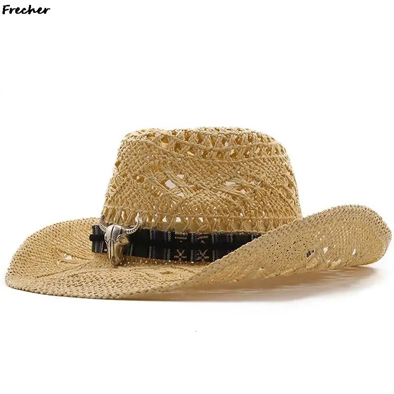 Farm Grassland Panama Cap Gentleman Jazz Hats Retro Western Knight Hat Men Beach Headwear Riding Sombrero Cowboy Cowgirl Chapeau 250218