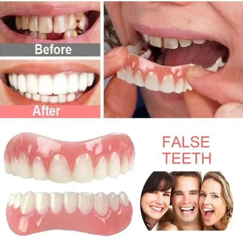 Sdottor Silicone false teeth cosmetic dental veneer men and women dentures oral hygiene tools veneers cosmetics 240222