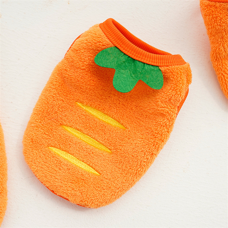 Winter - warm Carrot - themed Pet Clothes for Dogs like Teddy, Bichon Frise, Corgi, Pomeranian and Cats