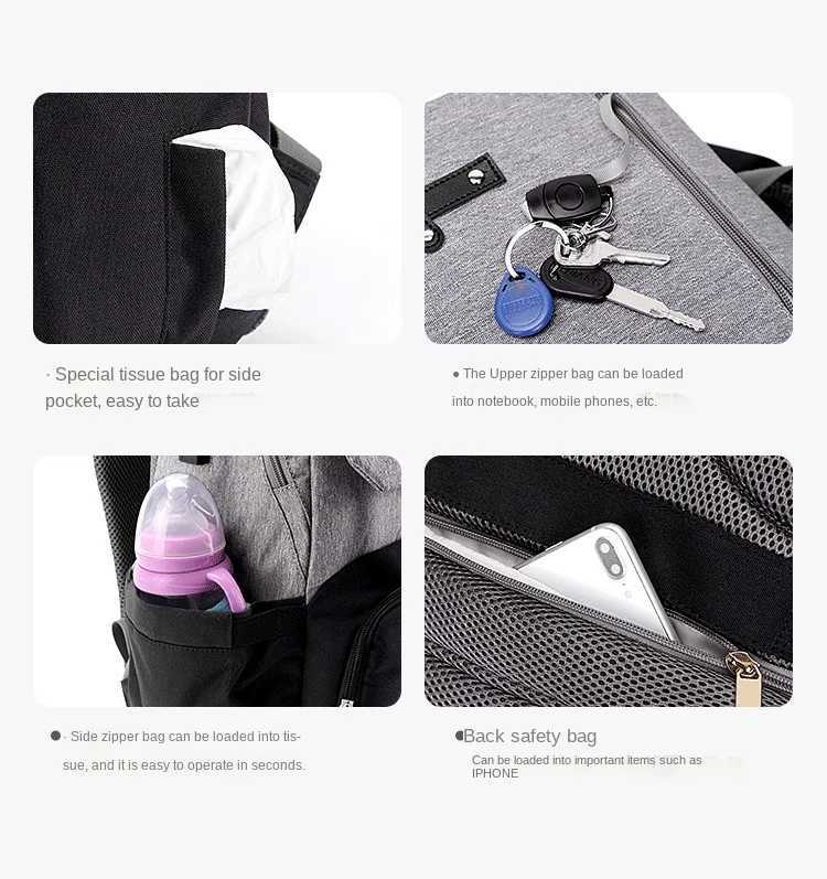 Diaper Bags Fashion New Baby Diaper Bag Backpack Multifunctional Diaper Bag Organizer with Thermal Milk Bottle Bag Baby Bags for Mom Y250227RT3U