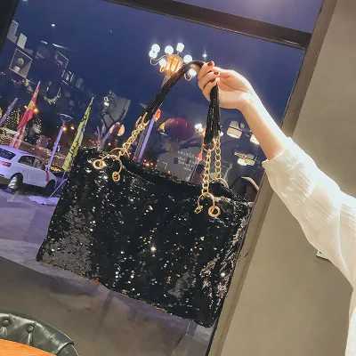 New Arrival Shoulder crossbody Bag Women Large Multifunction Sequin Bling Handbags Big Sac Casual shopping Bags bag Bag T250227