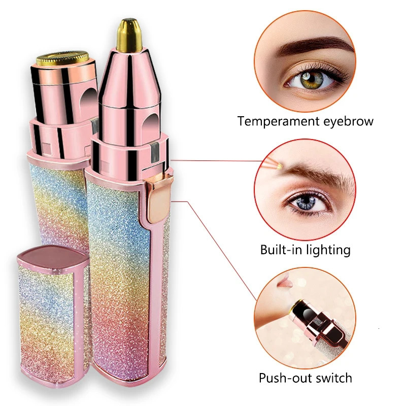 Portable 2 IN 1 Women Epilator Electric Painless Hair Remover Lady Shaver Eyebrow Shaper Leg Armpit Bikini Body Trimmer 250224