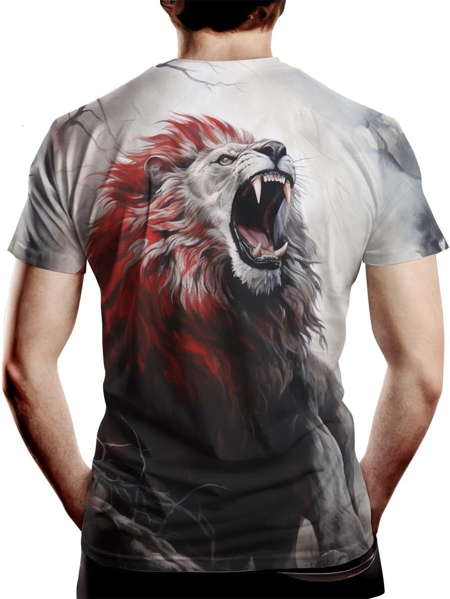 Mens T shirt Mens Animal Lion 3D Printed T-Shirt Casual Short Sleeve Tee Shirt tee Casual tops summer clothes cool Cool Wolf