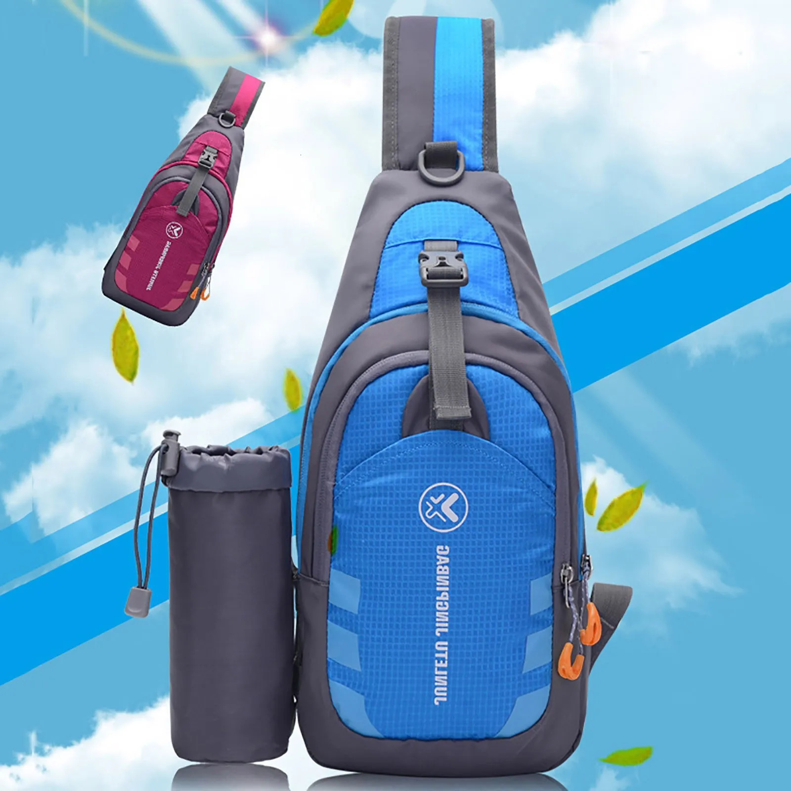 Ship from US Cute Shoulder Bag Outdoor Sports Kettle Chest Men And Women Multifunctional Riding Single Backpack 250227FBB
