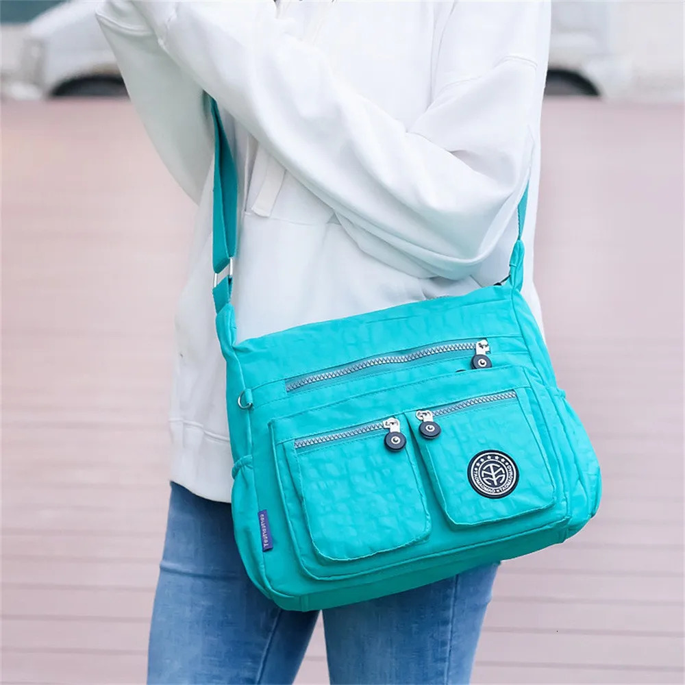 Ship from US Nylon Shoulder Bag For Women Fashion Solid Color Waterproof Crossbody Female Travel Handbag Large Capacity 250227FBB
