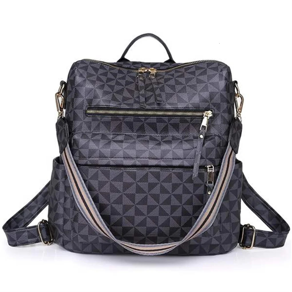 Ship from US Womens Backpack Purse Leather Travel Fashion Convertible Large Ladies College Shoulder Bag 250227FBB