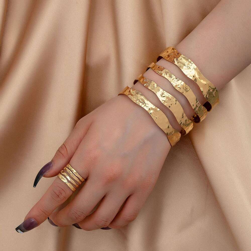 Designer bracelet Vintage Qingdao Jewelry Bracelet Ring Set Four Layer Exaggerated Large Style Fashion Niche Design