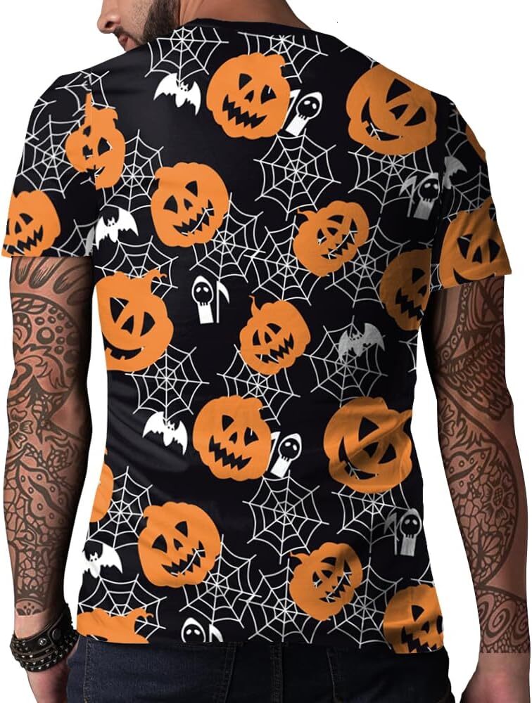 Mens T shirt Men's Halloween T-Shirts 3D Skull Print Short Sleeve T-Shirt Casual Round Neck Novelty Street Fashion Shirts tee Casual tops summer