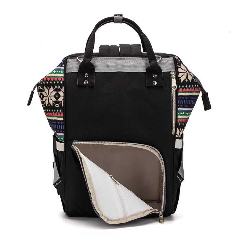 Diaper Bags Lequeen Backpack Maternity Leaf Flower Diaper Bags Mummy Backpack Mom Replacement Bag Nappy Travel Bag Large Capacity LPJ09 Y250227F10Y