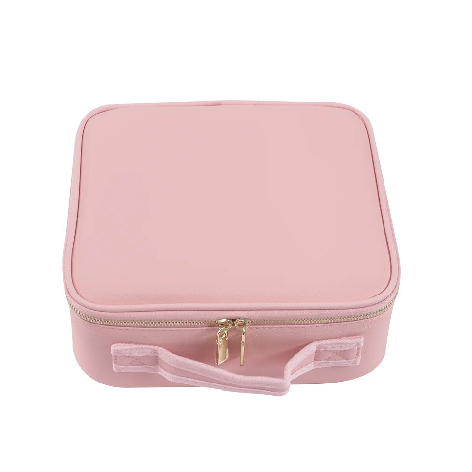 Ship from US Silent Valley Cosmetic Box With Mirror Travel Case Portable Makeup Bag Adjustable Dividers Toiletry Jewelry Gift 250227FBB