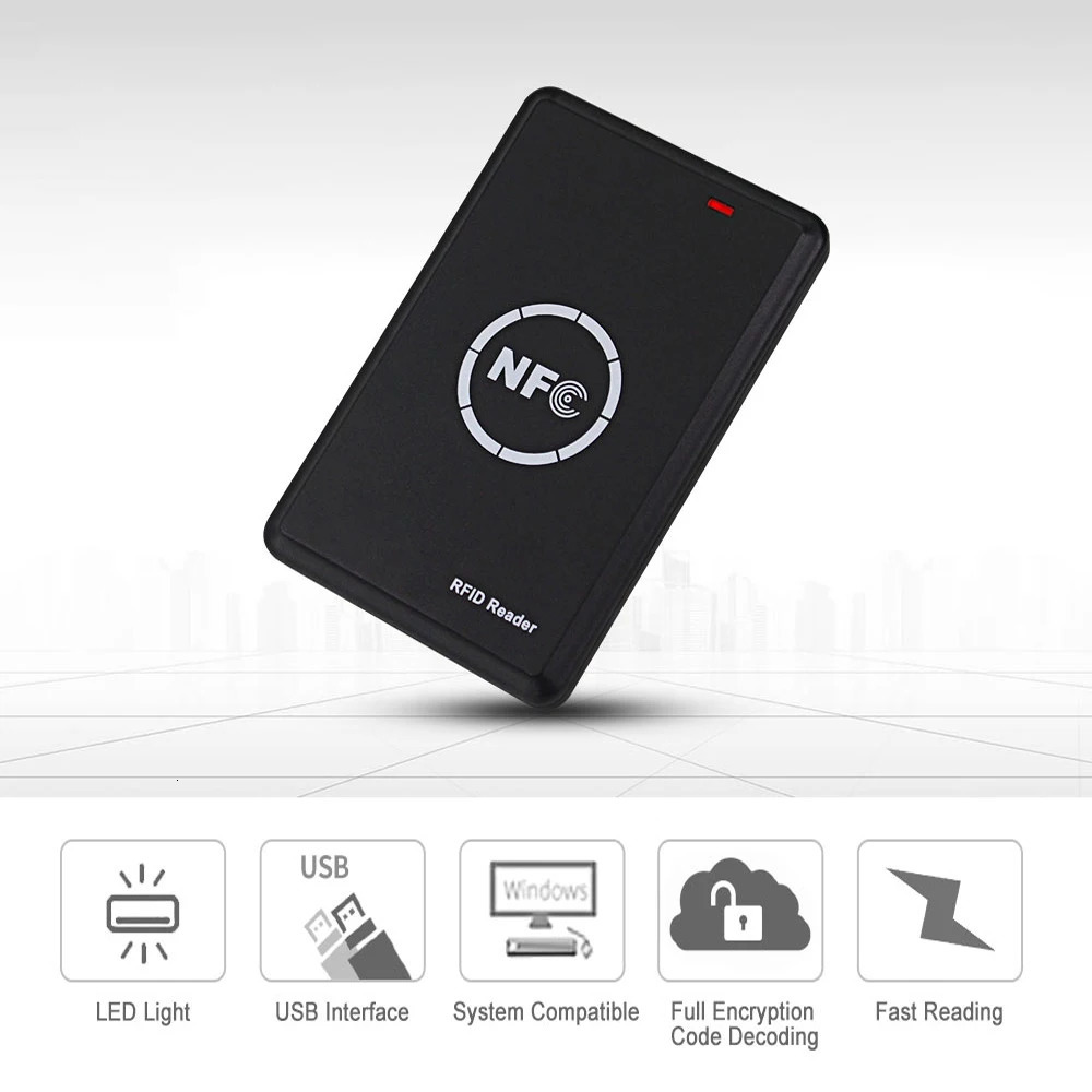 Premium RFID Reader Writer Duplicator NFC Copier Smart Card Programmer125KHz 13.56MHz Decoder T5577 UID Key Fobs Cards USB 250221