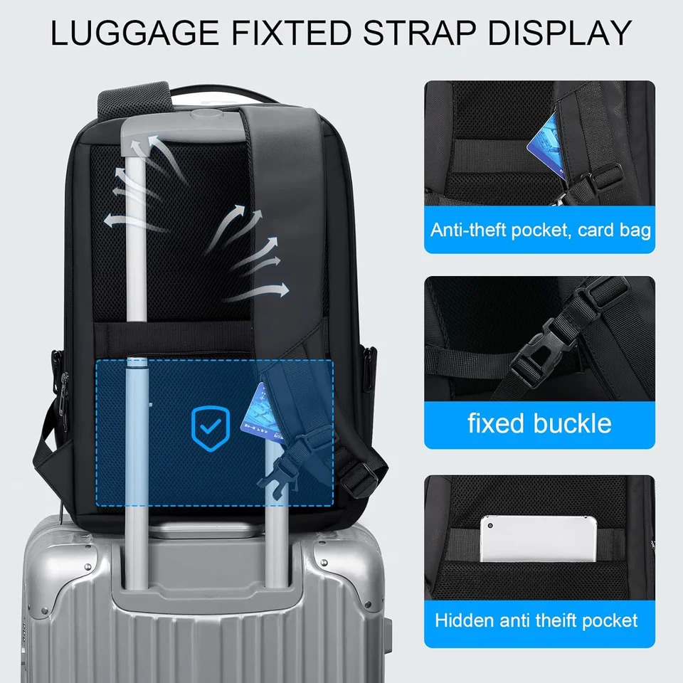 Ship from US FENRUIEN Mens Business Laptop Backpack 156inch Expandable with USB Port Waterproof for Weekends to Carry You WorkUniversity 250227FBB