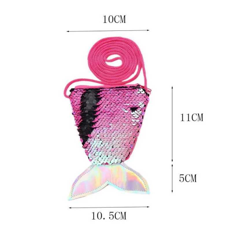 Womens mermaid tail glitter coin wallet girls cross body bag sling Mey Change card holder wallet money bag childrens gift bagXJ250227