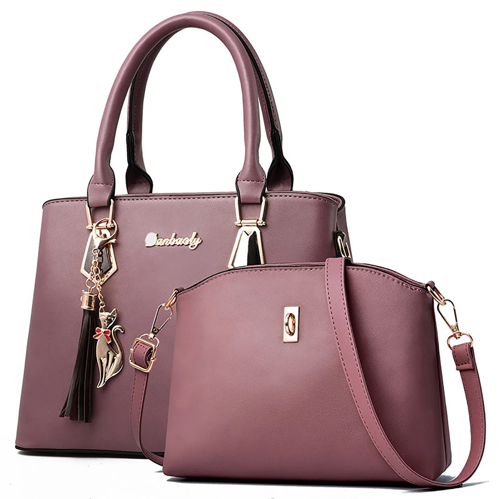 Ship from US Handbags For Women Shoulder Bags Solid Color Tassel Decoration Foreign Trade Large Capacity Female Bag 250227FBB