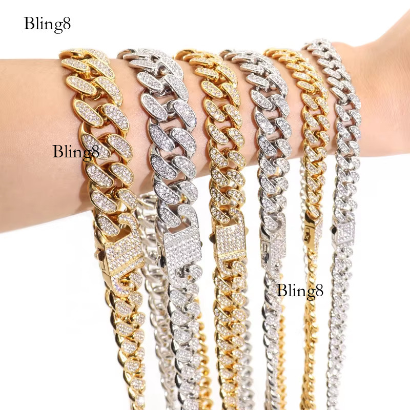 Stainless Steel Franco Wholesale Hip Hop Bg 14k Gold Moissanite Cuban k Chain Necklace for Men Women