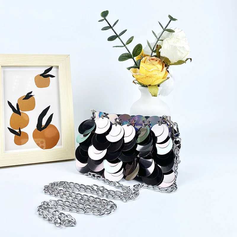 Reliable and popular niche design unique womens dinner sequins metal chain single shoulder crossbody bagXJ250227