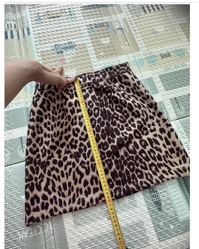 Summer Women Short Skirt Leopard Ins Couture Faux Quality Pack Hip Sexy Skirt Tall Waist Zipper Skirt Women Sweet WSL4346 250224