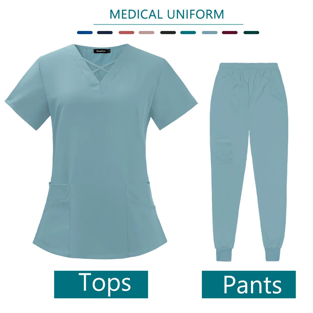 Hospital Scrubs Sets Nurse Accessories Clothing for Women Work Uniforms Dental Clinic Beauty Salon Spa Workwear Overalls 250226