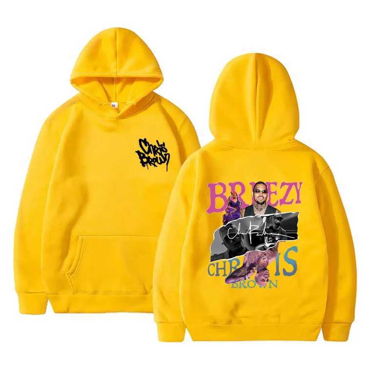 New Rapper Chris Brown Graphic Print Hoodie Men Women Hip Hop Fashion Oversized Pullover Hoodies Unisex Flce Cotton Sweatshirt X250227 L251018I4NQ