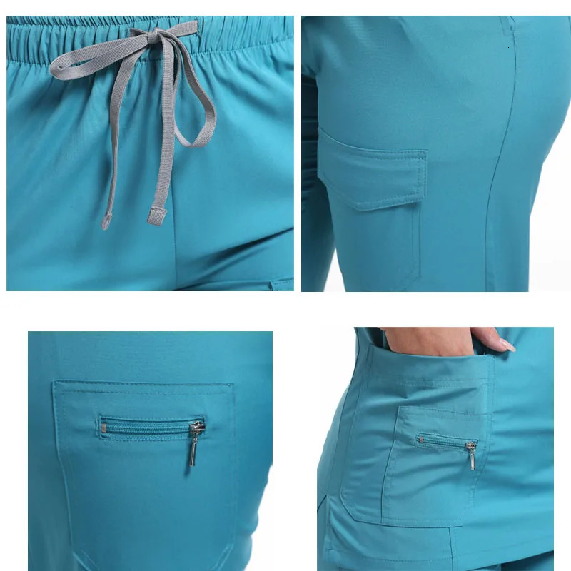 Scrub Set Women Wholesale Hospital Doctor Dentist Work Clothes Scrub Top Jogging Pants Multicolor Nurse Uniform 250226