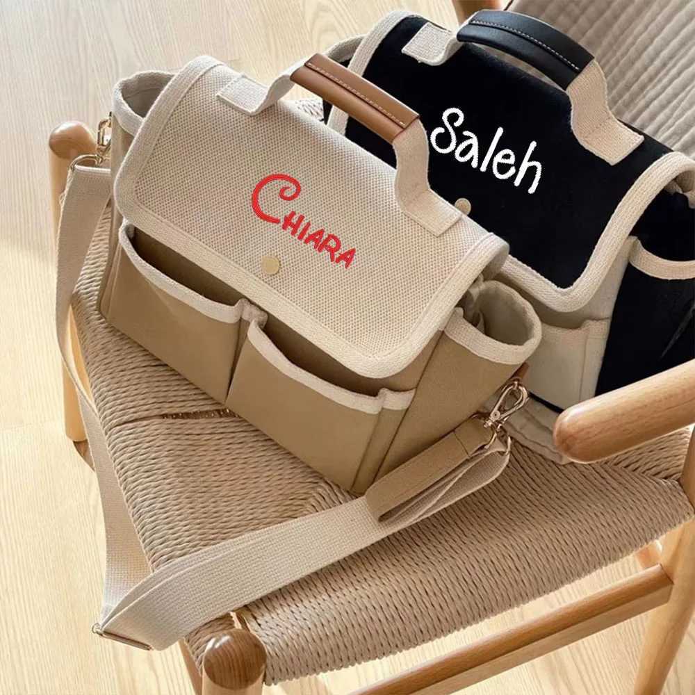 Diaper Bags Personalized Mommy Bag Large Capacity Handbags Custom Women Shoulder Crossbody Bags Fashion Canvas Casual Totes Messenger Bag Y250227PM1M