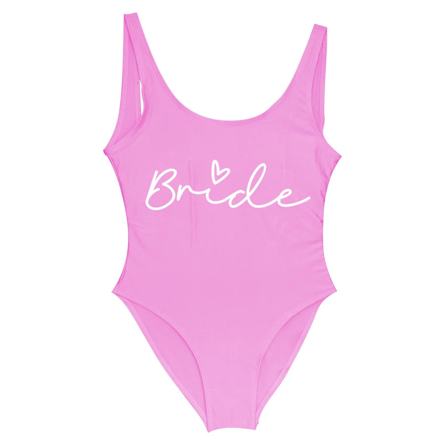 S-3XL Gold Print Team Bride One-Piece Swimsuit Squad Women Swimwear Bachelorette Party Swimsuit Summer Beatchwear Bathing Suit 250227