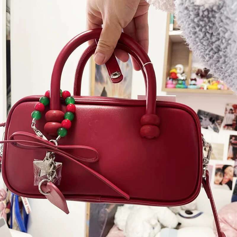 Casual Pillow Bags For Women Designer Handbags Purses 2024 New In PU Beading Sequined Top Handle Small Shoulder Crossbody