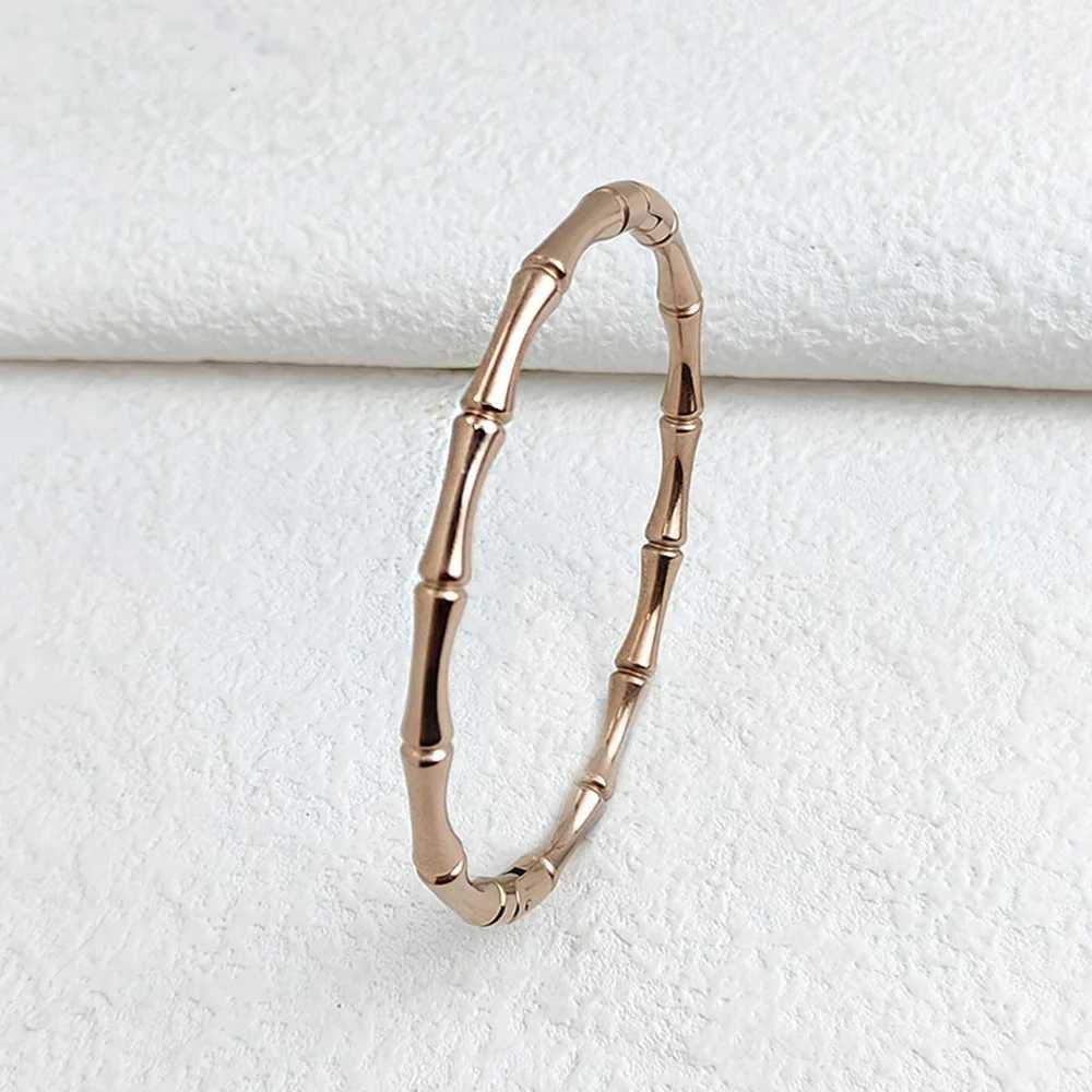 Classic bamboo O-shed buckle stainl steel gold-plated bracelet high-end silver waterproof bracelet for womens jewelry W250227
