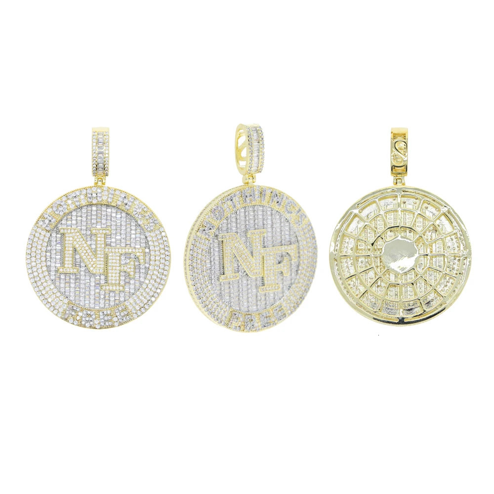Bling Full CZ Paved Letters Nothing Is Free NF Necklace Personalized Pendant Rope Chain Iced Out Cubic Zircon Hip Hop Jewelry 250227
