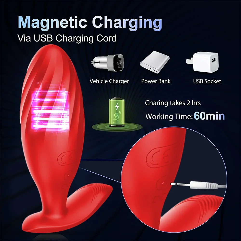 Anal Plug Vibrator 10 Speeds Butt Plug Prostate Vibrating Massager Remote Control Female Masturbator Sex Toys for Women Men 250227