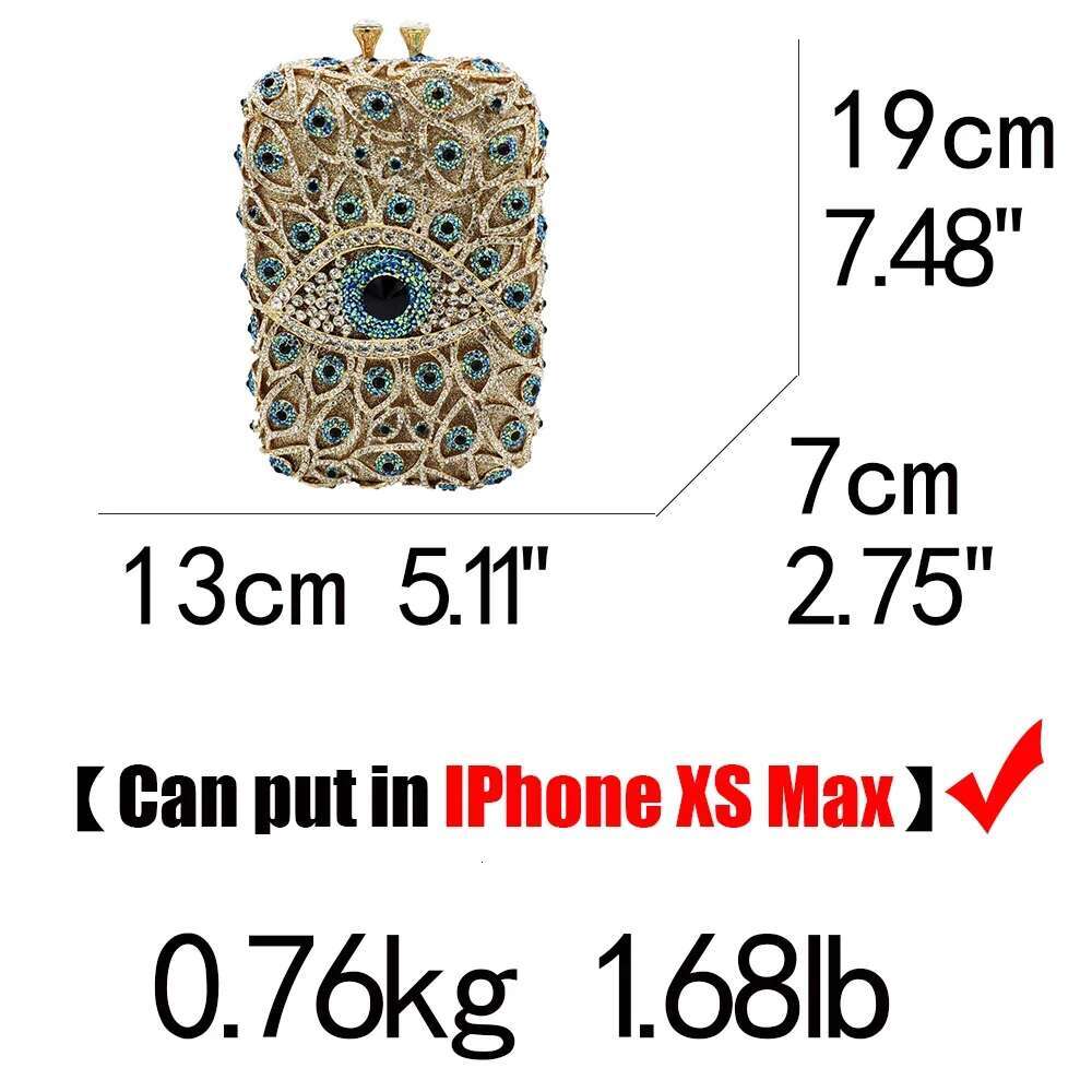 Boutique De FGG (in stock) Evil Eye Women Clutch Purse Rhie Evening Purses and Handbags Bridal Wedding Party Crystal Bags