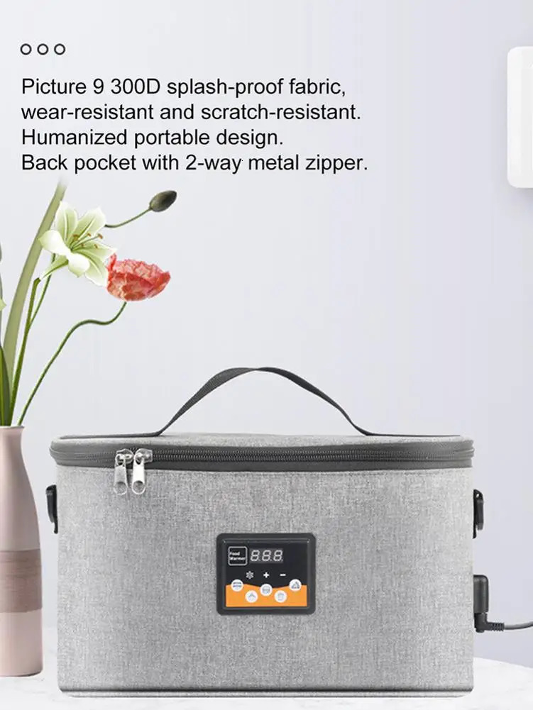 Ship from US Food Warming Tote Portable Electric Warmer Lunch Bag Bottle Heating Insulation Outdoor Car Milk Heater Liquid 250227FBB